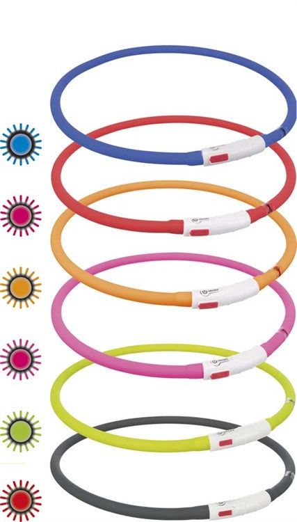 Flash light ring USB, silikon, XS-XL: 70 cm/ø 10 mm, grön