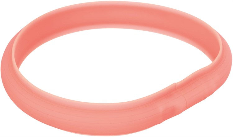 Flash light band USB, silikon, M-L: 50 cm/30 mm, coral