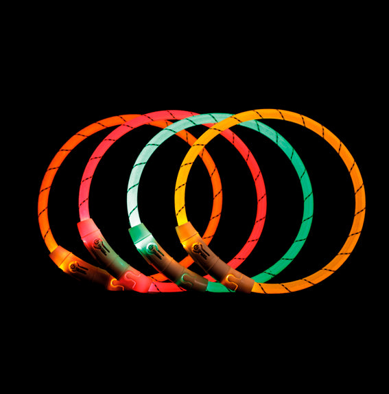 Flash light ring USB, L-XL: 65 cm/ø 7 mm, rosa