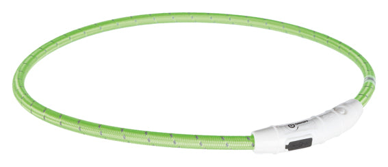 Flash light ring USB, L-XL: 65 cm/ø 7 mm, limegrön