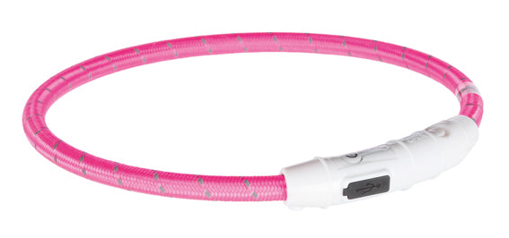 Flash light ring USB, M-L: 45 cm/ø 7 mm, rosa