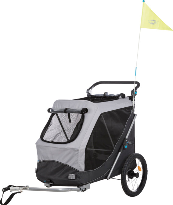 Cykelvagn, quick-fold,L: 74 × 95 × 103/143 cm, grå