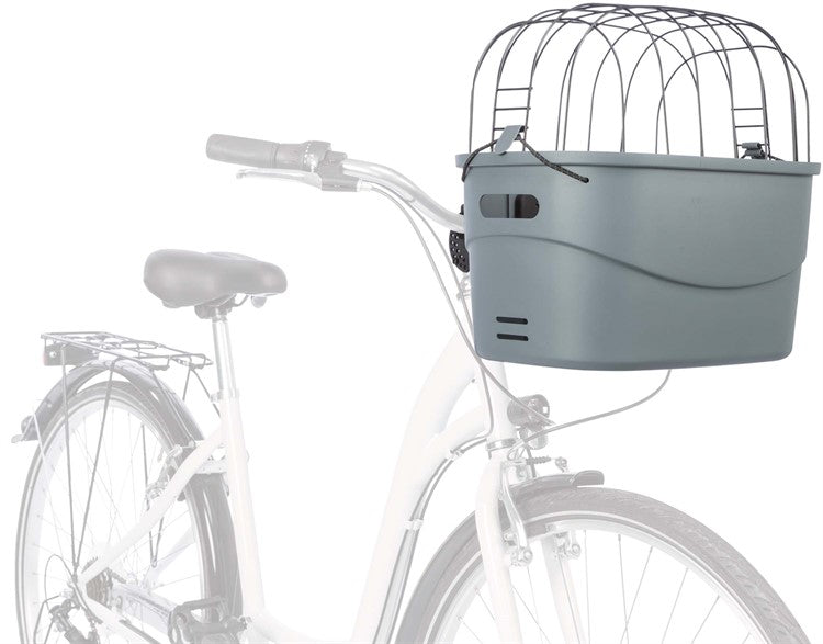 Cykelkorg front, plast, 42 × 39 × 30 cm, grå