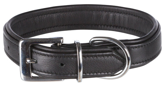 Active Comfort halsband, läder, S: 31-37 cm/25 mm, svart