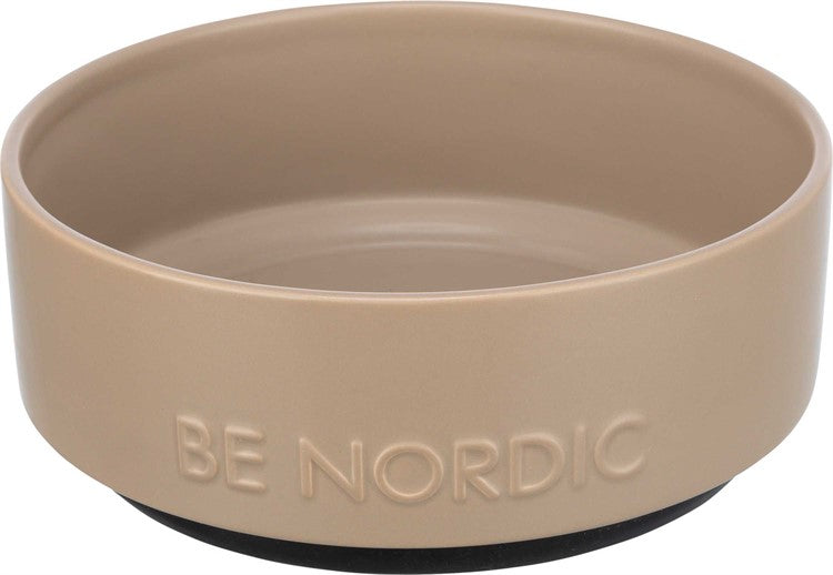 BE NORDIC skål, keramik/gummi, 1.2 l/ø 18 cm, taupe