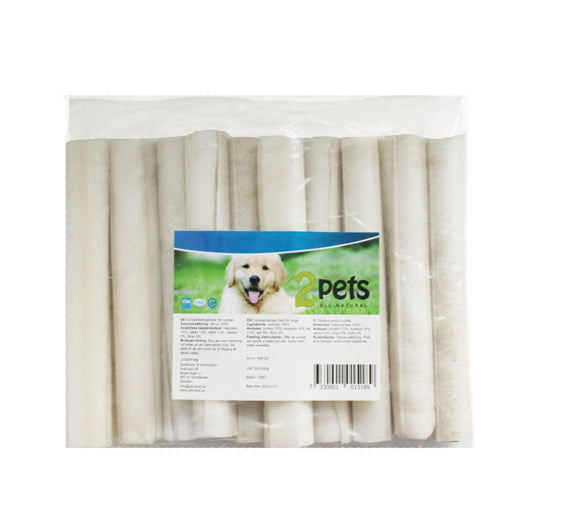 2pets Tuggrulle vit, 12,5 cm/ 15 mm, 10-pack