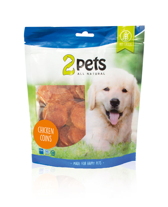 2pets Dogsnack Chicken Coins, 400 g