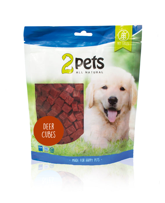 2pets Dogsnack Deer Cubes, 400 g