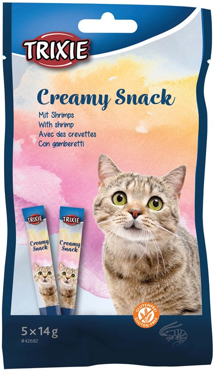 Creamy Snacks till katt. Med räkor, 5 × 14 g