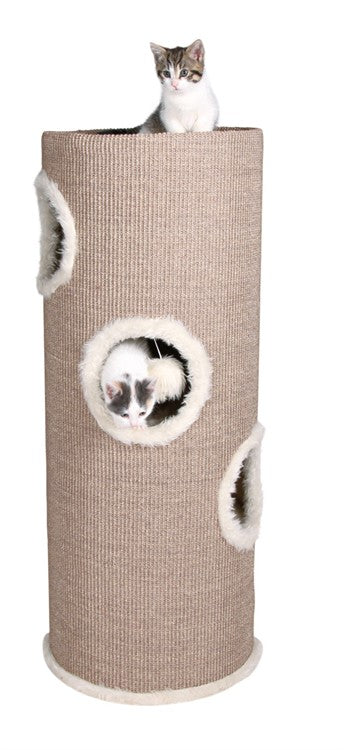 Klösmöbel Cat-Tower Edoardo, 4-vån. ø 40 x h100 cm, taupe/creme