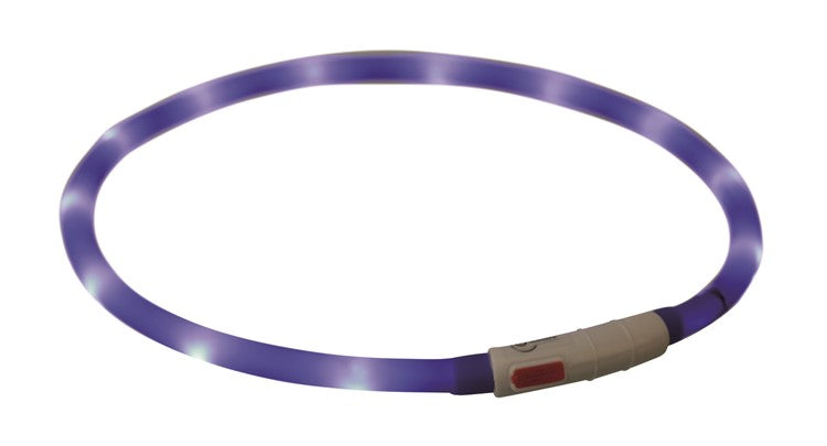 Flash light ring USB, silikon, XS-XL: 70 cm/ø 10 mm, blå