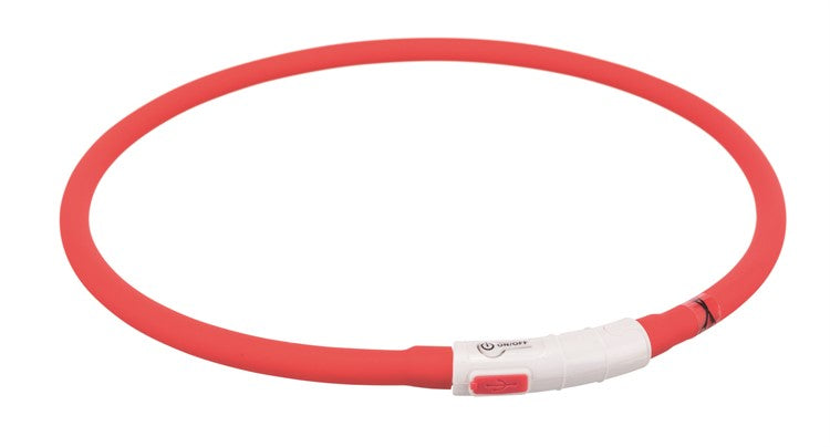 Flash light ring USB, silikon, XS-XL: 70 cm/ø 10 mm, röd