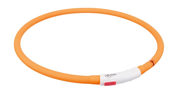 Flash light ring USB, silikon, XS-XL: 70 cm/ø 10 mm, orange