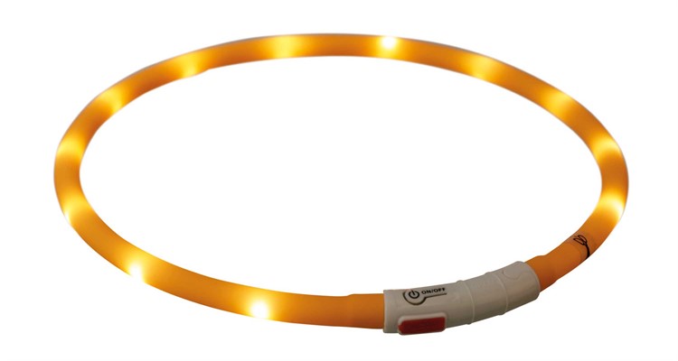 Flash light ring USB, silikon, XS-XL: 70 cm/ø 10 mm, orange