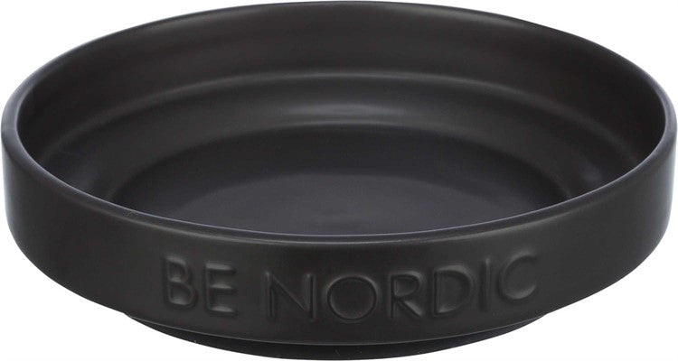 BE NORDIC skål, låg, keramik/gummi, 0.3 l/ø 16 cm, svart