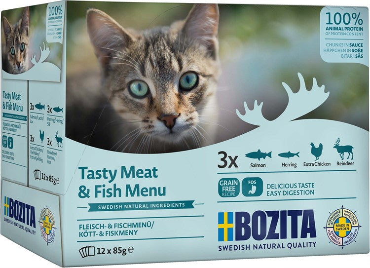 Bozita Katt Multibox 12x85 g Kött&Fisk i sås / 1.02kg