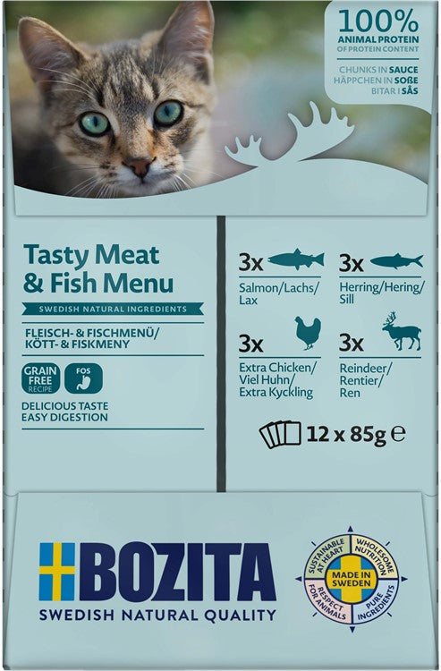 Bozita Katt Multibox 12x85 g Kött&Fisk i sås / 1.02kg