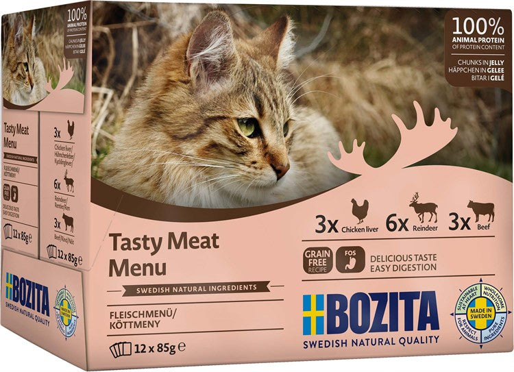 Bozita katt Kött i gelé Multibox 12x85 g / 1.02kg