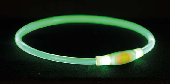 Flash light ring USB, L-XL: 65 cm/ø 8 mm, grön