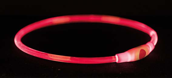 Flash light ring USB, L-XL: 65 cm/ø 8 mm, röd