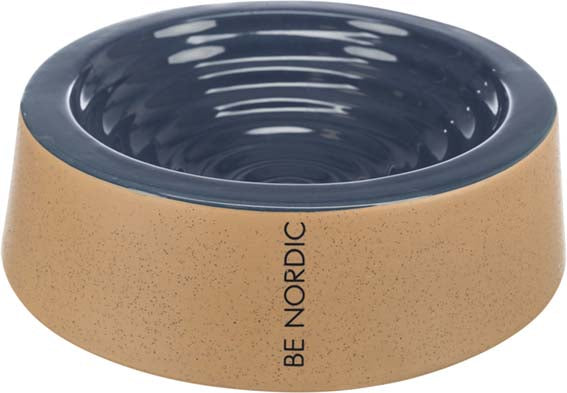 BE NORDIC skål, keramik, 0.5 l/ø 20 cm, mörkblå/beige