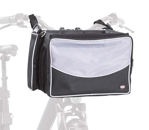 Cykelkorg front, 41×26×26cm, svart/grå, <6 kg