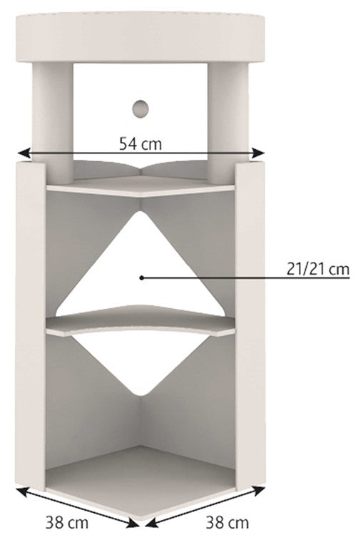 Klösmöbel Cat-Tower Arma, 38 x h98 x 38 cm, grå/vit