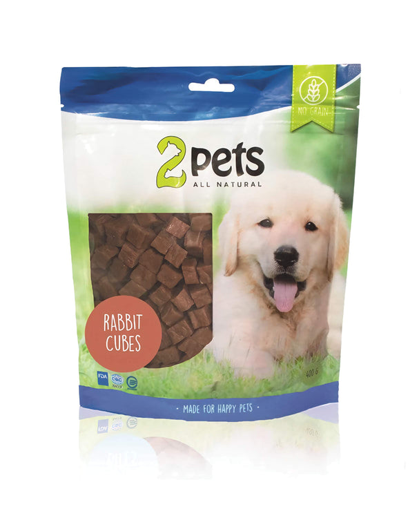 2pets Dogsnack Rabbit Cubes, 400 g